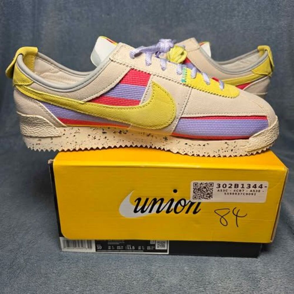 Nike Union Cortez SP - White/Lemon Frost-Grey Men's 10 / Wmns 11.5 New